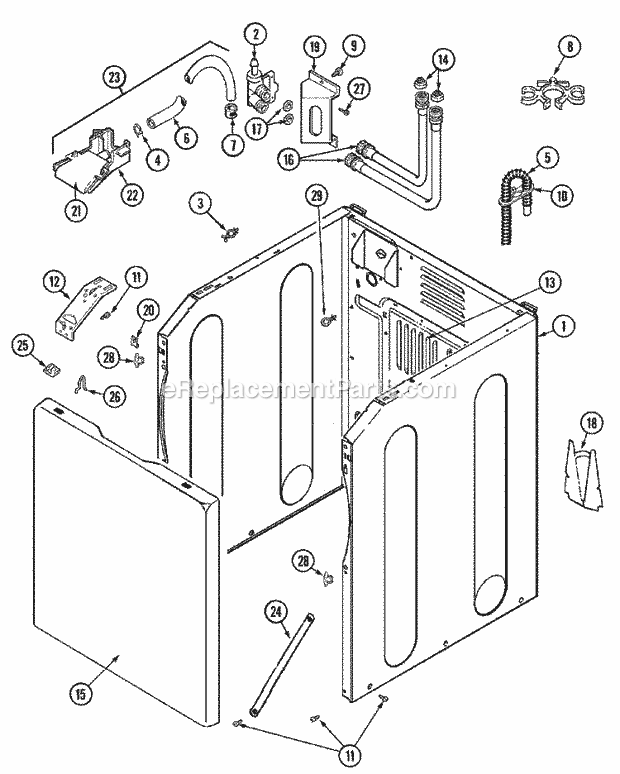 Maytag MAV7600AWW Residential Washer Cabinet (Prior Ser Pre 18) Diagram