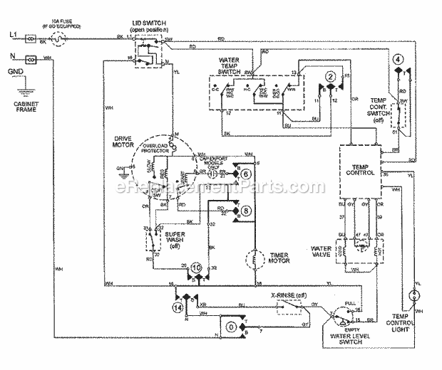 Maytag MAV7600AWW Residential Washer Wiring Information Diagram