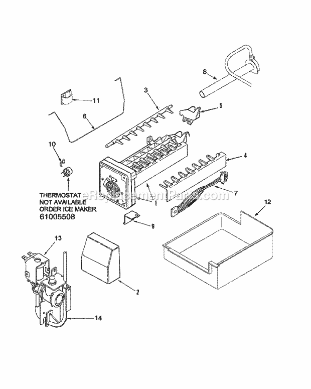 Maytag MBB1956HES Bottom Freezer Maytag Refrigeration Optional Ice Maker Kit - Ic11b Diagram