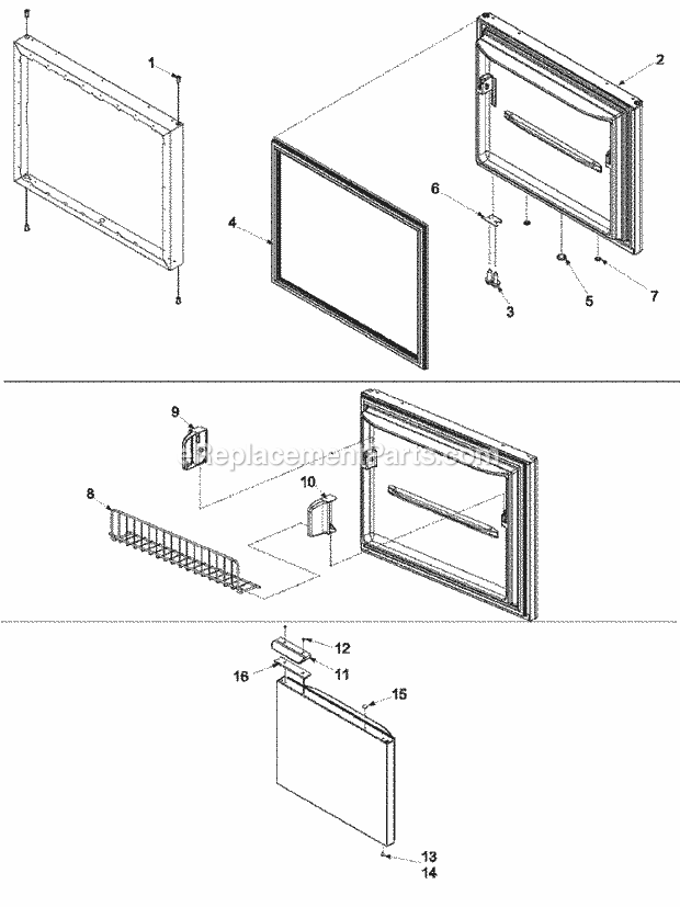 Maytag MBB2254GEQ (PMBB2254GC0) Mfg Number Pmbb2254gc0, Ref - Bottom Mounts Freezer Door Diagram