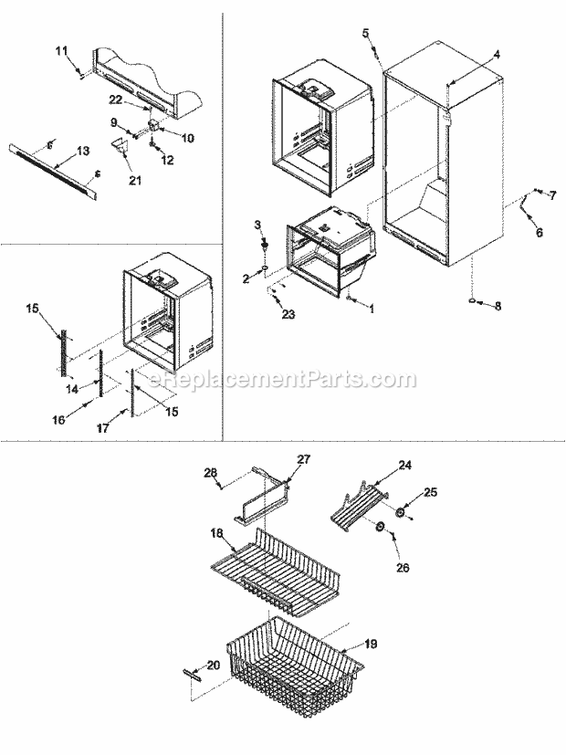 Maytag MBB2254GEQ (PMBB2254GC0) Mfg Number Pmbb2254gc0, Ref - Bottom Mounts Interior Cabinet & Freezer Shelving Diagram