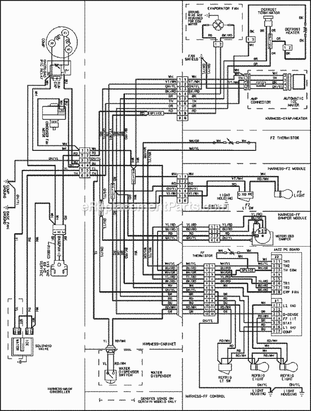 Maytag MBF2254HES Bottom Freezer Maytag Refrigeration Wiring Information (Series 11) Diagram