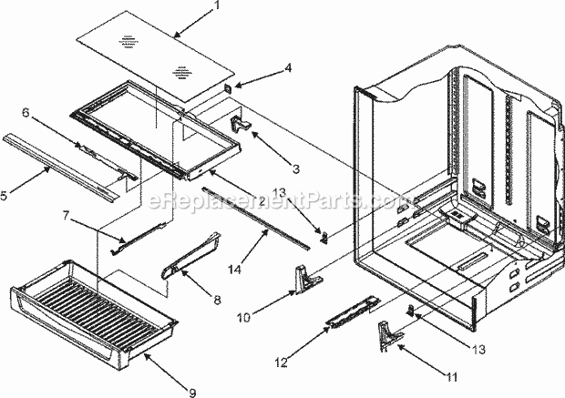 Maytag MBF2258HES Bottom Freezer Maytag Refrigeration Pantry Assembly Diagram