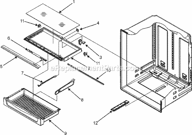 Maytag MBF2558HES Bottom Freezer Maytag Refrigeration Pantry Assembly Diagram