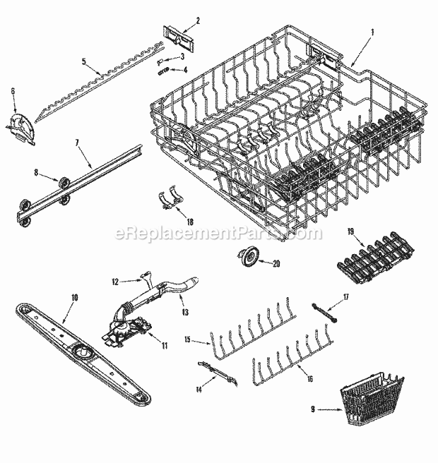 Maytag MDB8600AWS Maytag Dishwasher Rack Assembly (Upr) Diagram