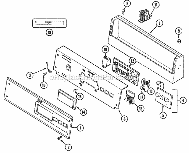 Maytag MDE10PRACW Manual, (Dryer Ele) Control Panel Diagram