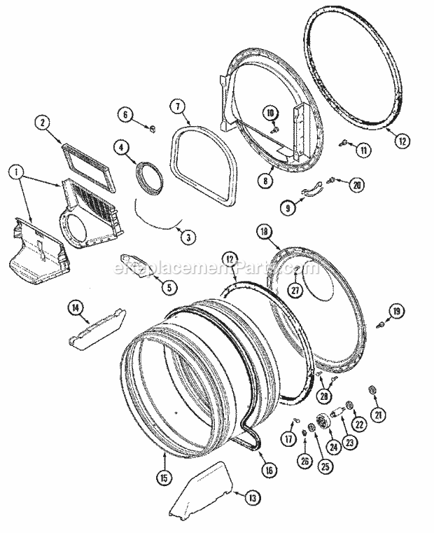 Maytag MDE16PSAZW Manual, (Dryer Gas) Tumbler Diagram