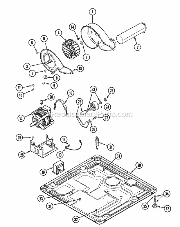 Maytag MDE21PDAGW Maytag Laundry (Dryer Gas) Motor Drive Diagram