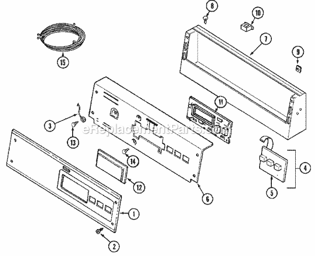 Maytag MDE21PDAYQ Maytag Laundry (Dryer Ele) Control Panel Diagram