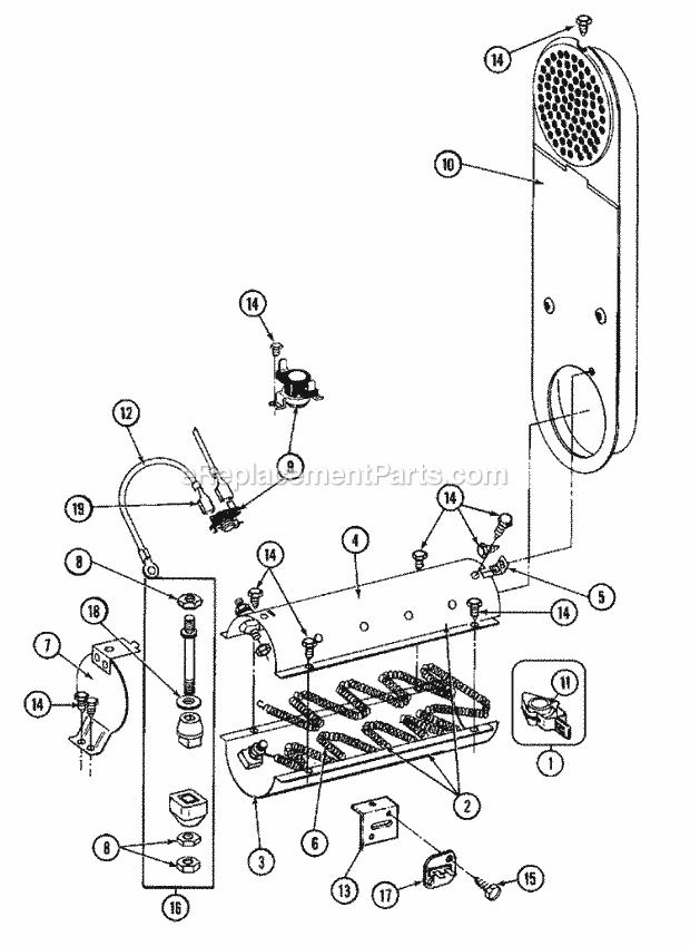 Maytag MDE26MNACL Maytag Commercial Laundry (Dryer Ele) Heater (A0 Series) Diagram