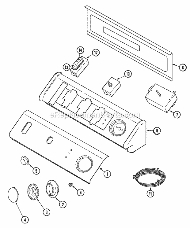 Maytag MDE6200AYQ Residential Maytag Laundry Control Panel Diagram