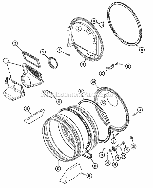 Maytag MDE6460AYW Residential Maytag Laundry Tumbler Diagram