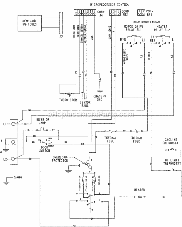 Maytag MDE6800AYQ Residential Dryer Wiring Information Diagram