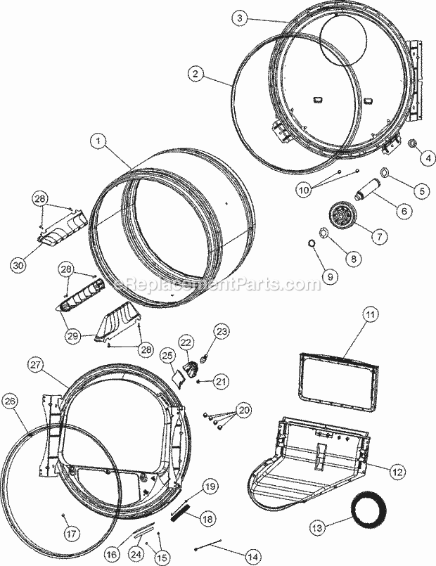 Maytag MDE6800AZW Residential Maytag Laundry Tumbler Diagram