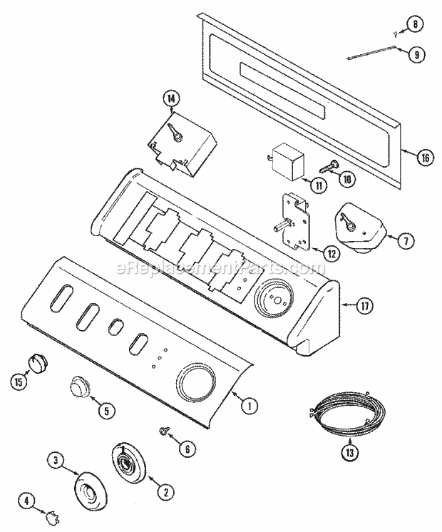 Maytag MDE9357AYW Residential Electric/Gas Dryer Control Panel Diagram