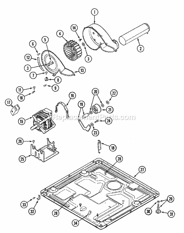 Maytag MDE9390AZW Residential Dryer Motor Drive Diagram