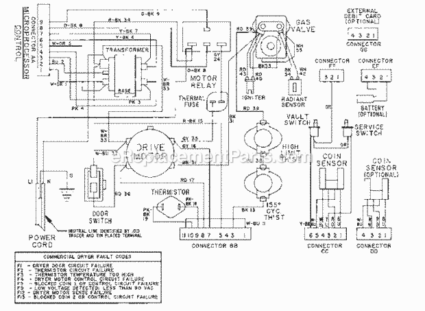 Maytag MDG10PDAAL Manual, (Dryer Gas) Wiring Information Diagram