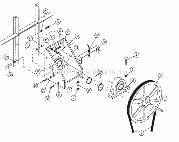 Maytag MDG120P1HW Manual, (Dryer Gas) Tumbler Bearing Mount Assembly Diagram