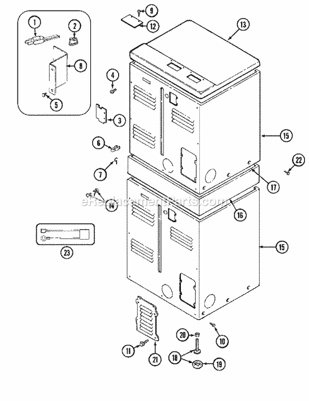 Maytag MDG13PDAAL Manual, (Dryer Gas) Rear Diagram