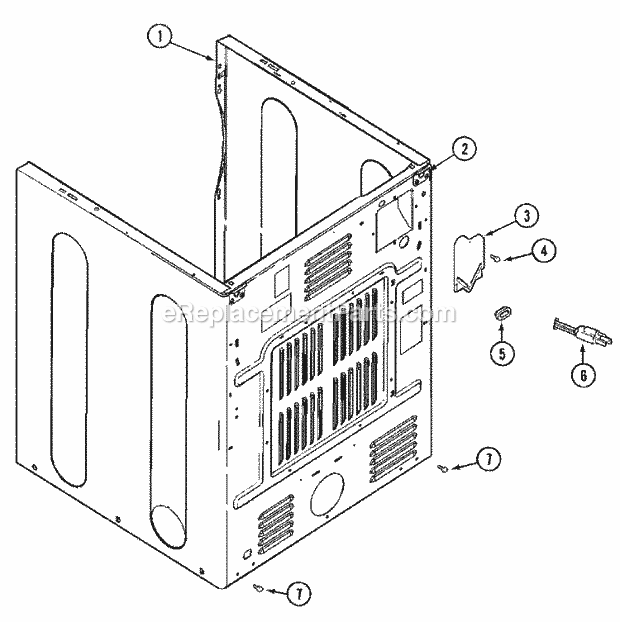 Maytag MDG16MNAGW Manual, (Dryer Gas) Cabinet - Rear Diagram