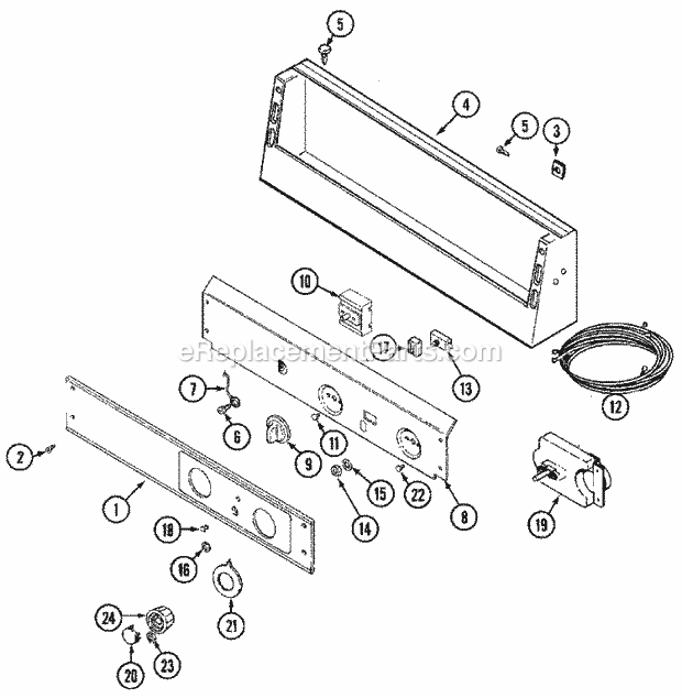 Maytag MDG16MNAWW Manual, (Dryer Gas) Control Panel Diagram