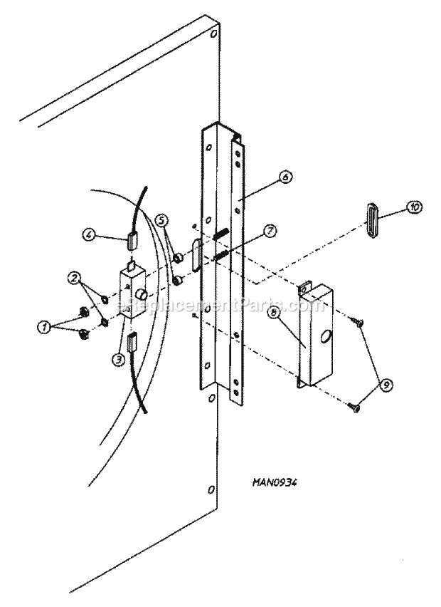 Maytag MDG30MC2AW Manual, (Dryer Gas) Main Door Switch Housing (Mc2) Diagram