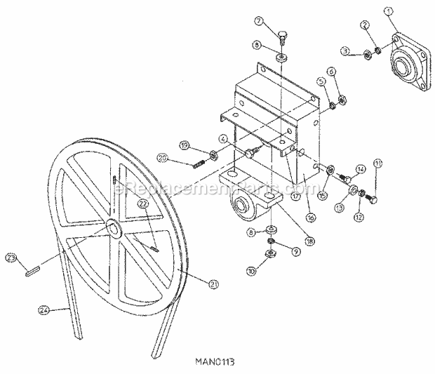 Maytag MDG30PC2AW Manual, (Dryer Gas) Tumbler Bearing Assembly Diagram