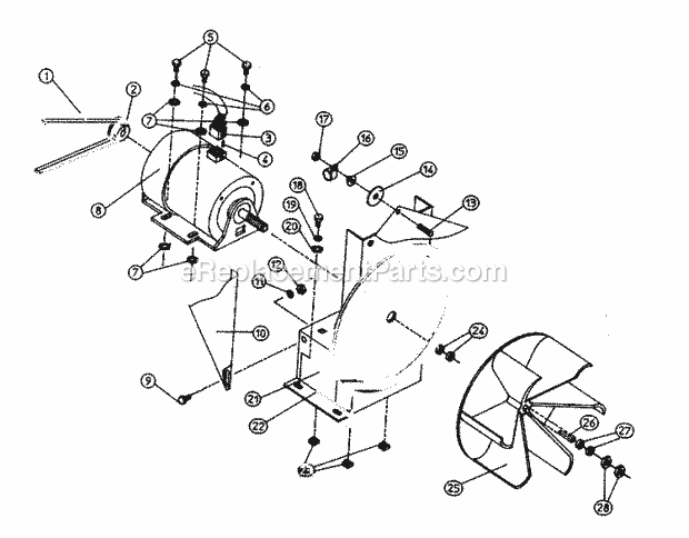 Maytag MDG32PC3AW Maytag Laundry (Dryer Gas) Motor & Mount Assembly Diagram