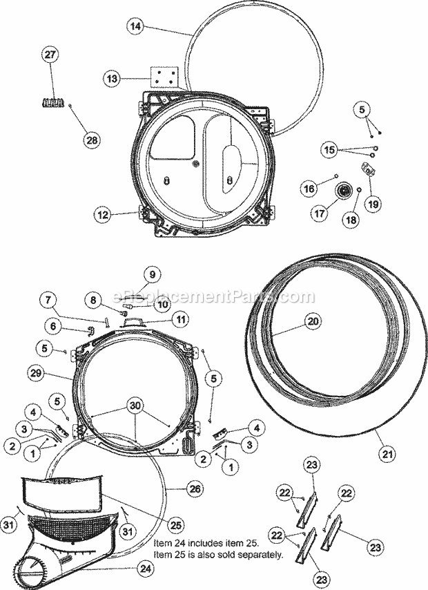 Maytag MDG508DAWW Residential Maytag Laundry Tumbler Diagram