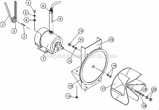 Maytag MDG50MNVWW Commercial Laundry (Dryer Gas) Motor Mount Diagram