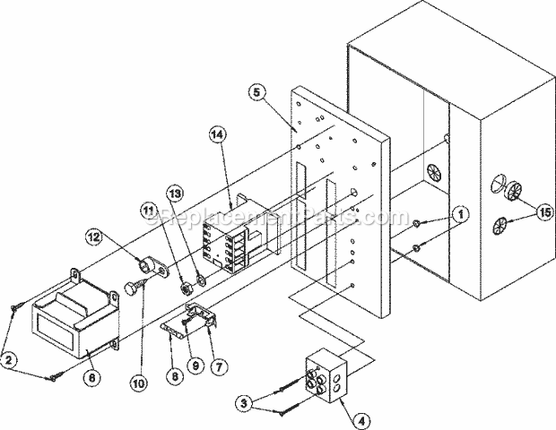 Maytag MDG50MNVWW Commercial Laundry (Dryer Gas) Rear Electric Panel Diagram