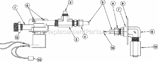 Maytag MDG50MNVWW Commercial Laundry (Dryer Gas) Solenoid and Piping (Safe) Diagram