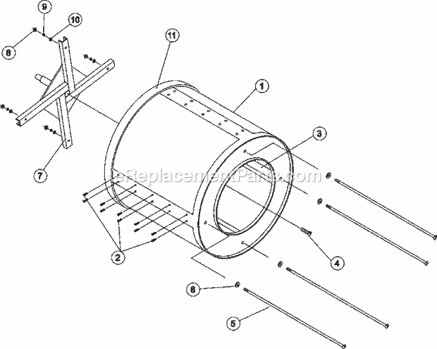 Maytag MDG50MNVWW Commercial Laundry (Dryer Gas) Tumbler Support Diagram