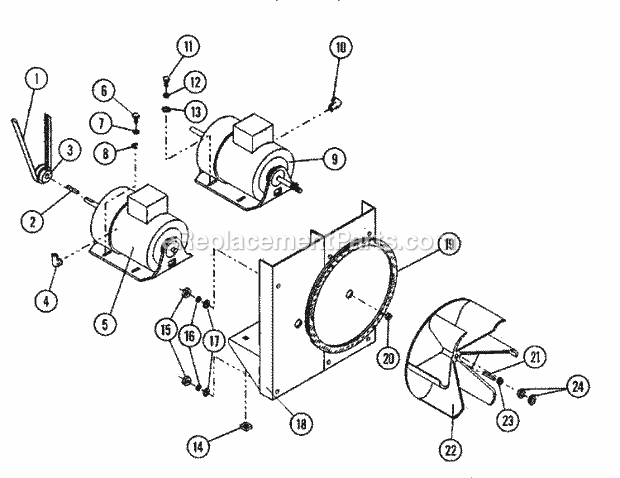 Maytag MDG50PN2VW Maytag Commercial Dryer (Dryer Gas) Motor & Mount Assembly (Pn2v) Diagram
