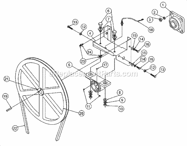 Maytag MDG50PNVWW Commercial Laundry (Dryer Gas) Tumbler Bearing Diagram