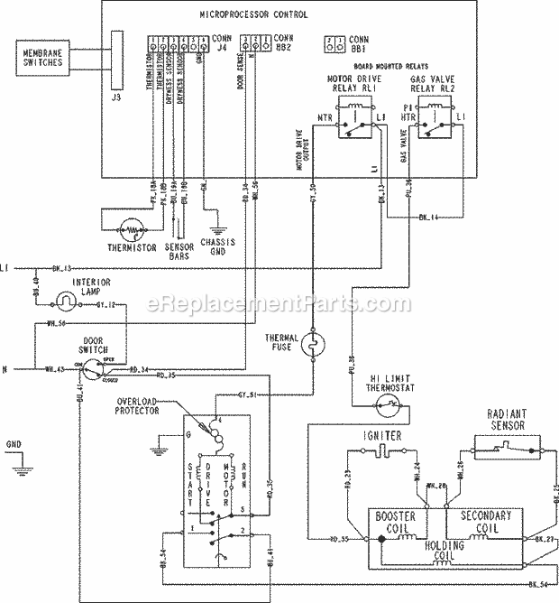 Maytag MDG5500AWQ Residential Residential Dryer Wiring Information Series 62 and Above Diagram