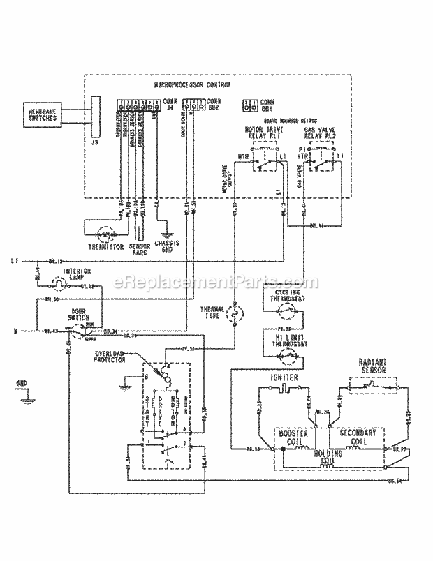 Maytag MDG6800AWW Residential Dryer Wiring Information Diagram