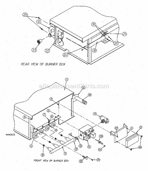 Maytag MDG75MNAWW Manual, (Dryer Gas) Burner Assembly (Prod. 3 / 2 / 99 - 2 / 28 / 00) Diagram