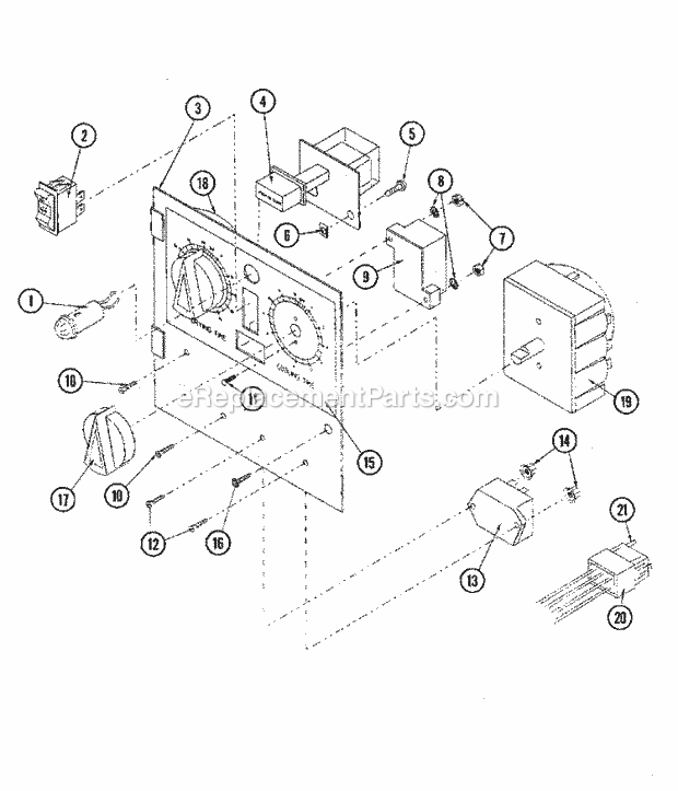 Maytag MDG75MNAWW Manual, (Dryer Gas) Control Panel Assembly (Mnaw) Diagram