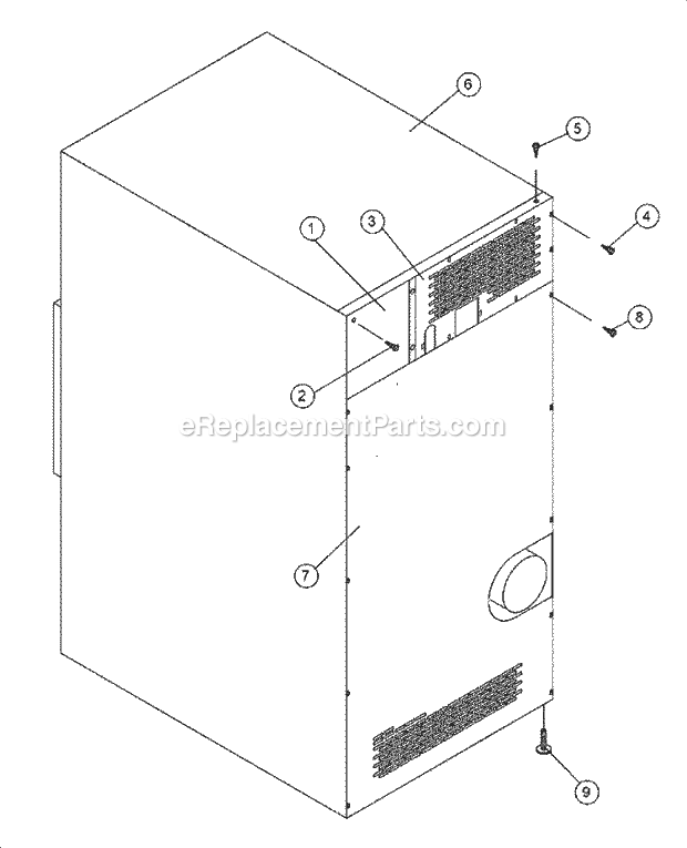 Maytag MDG75PNHWQ Maytag Commercial Laundry (Dryer Gas) Outer Top / Back Guard Diagram