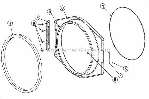 Maytag MDG75PNHWW Maytag Commercial Laundry (Dryer Gas) Main Door Diagram