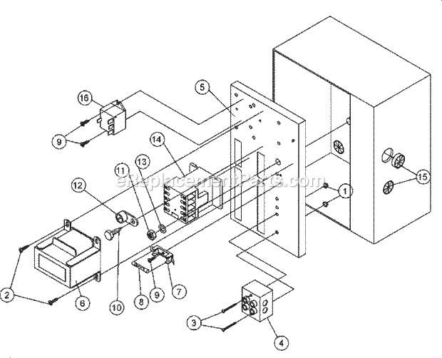 Maytag MDG75PNHWW Maytag Commercial Laundry (Dryer Gas) Rear Electric Panel Diagram