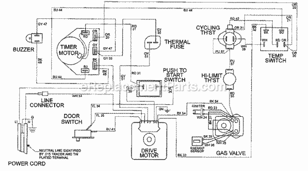 Maytag MDG9206BWW Residential Dryer Wiring Information Diagram