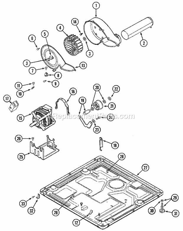 Maytag MDG9316BWQ Residential Gas Dryer Motor Drive Diagram