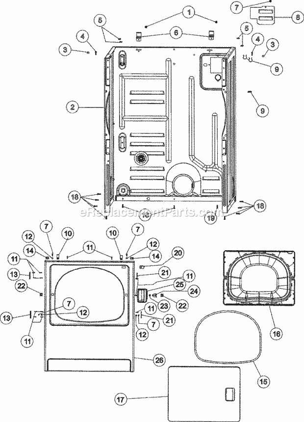 Maytag MDGT446AWW Residential Maytag Laundry Cabinet & Front Panel Diagram