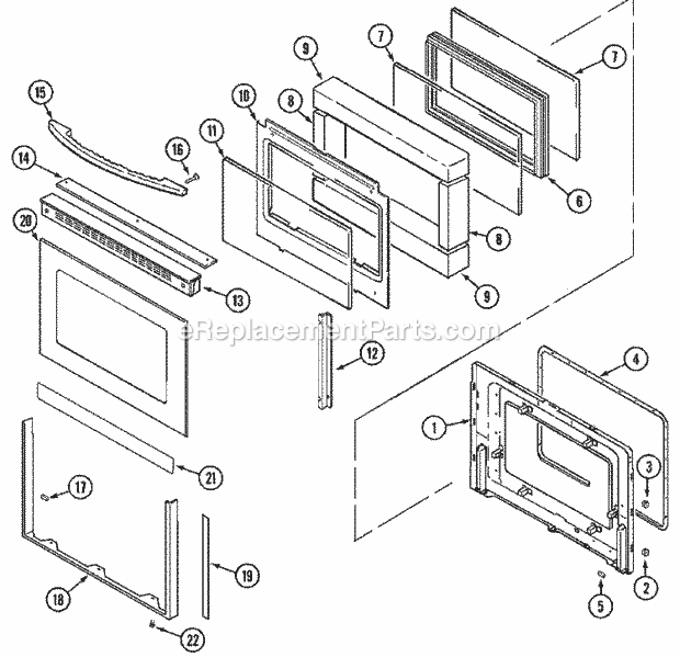 Maytag MER6770ACW Freestanding, Electric Free Standing, Electric Door (Lower) Diagram