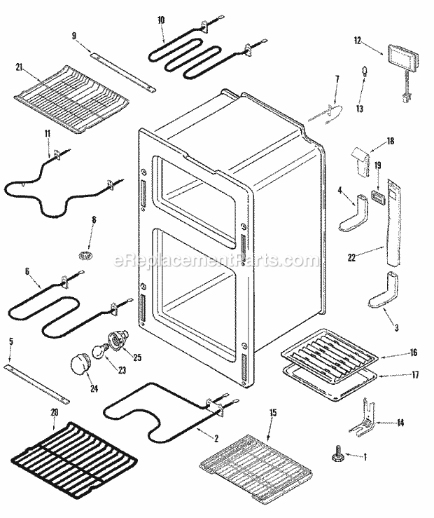 Maytag MER6775AAN Freestanding, Electric Maytag Cooking Oven Diagram