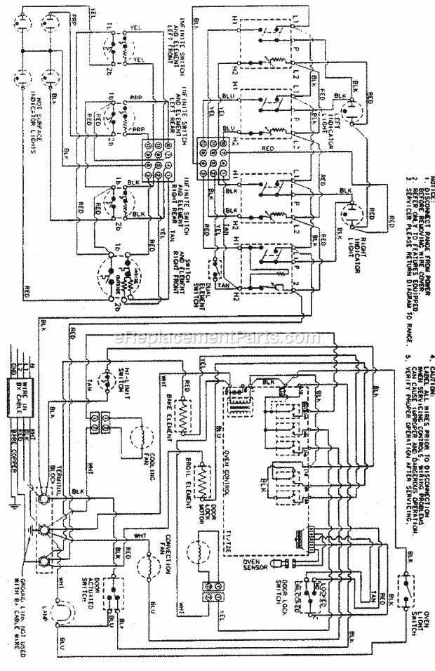 Maytag MES5770AAW Slide-In, Electric Electric Range Wiring Information Diagram