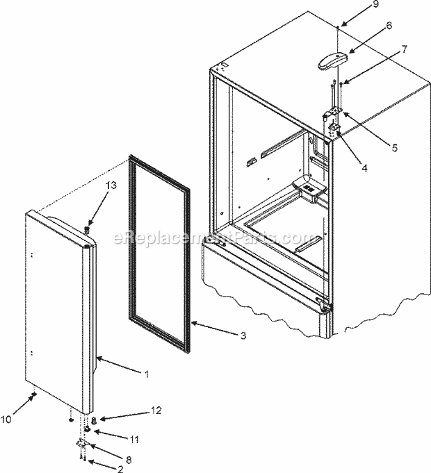 Maytag MFC2061KEQ Bottom Freezer Maytag Refrigeration Right Refrigerator Door Diagram