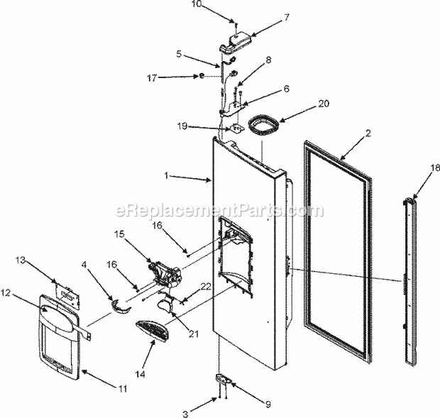 Maytag MFI2067AES Bottom Freezer Maytag Refrigeration Left Refrigerator Door (Ice & Water) Diagram